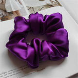 100% Mulberry Silk - scrunchies For Hair Sleep 30 Momme Deep Purple M