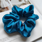 100% Mulberry Silk - scrunchies For Hair Sleep 30 Momme Dark Teal M