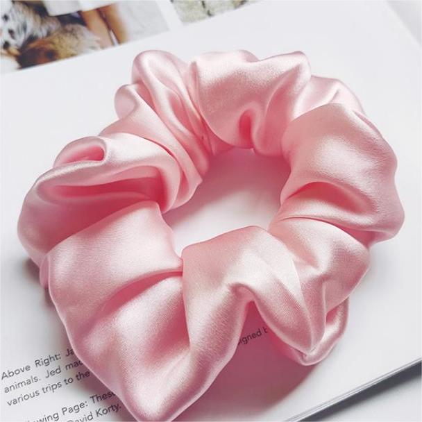 100% Mulberry Silk - scrunchies For Hair Sleep 30 Momme Light Pink M
