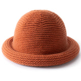 Womens Cashmere Bucket Hat Rolled Brim Cashmere Cloche Hat Multi Colors