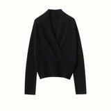 Suéter de cachemira para mujer Jersey de punto de cachemira con cuello en V Abrigo de cachemira
