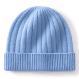 Kids Cashmere Beanie Ribbed Knit Cashmere Hat Multi Colors Cashmere Cuffed Hat