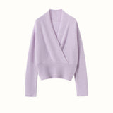Suéter de cachemira para mujer Jersey de punto de cachemira con cuello en V Abrigo de cachemira