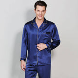 Men's Long Luxury Mulberry Silk Pyjamas Pure Silk Sleepwear