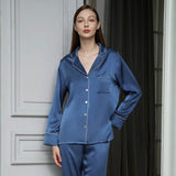 Bright Color Silk Pajamas Set for Women champagne XS