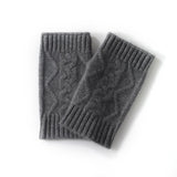 Cable Ribbed Cashmere Hand Warmers Cashmere Fingerless Gloves Mitts
