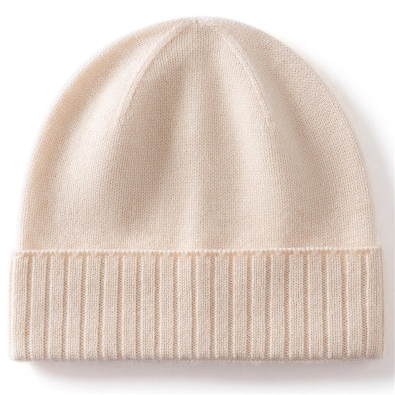 Cashmere Beanie Ribbed Cuff Winter Pure Cashmere Knit Cap Cashmere Hat
