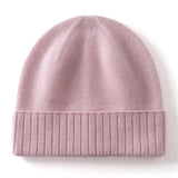 Cashmere Beanie Ribbed Cuff Winter Pure Cashmere Knit Cap Cashmere Hat
