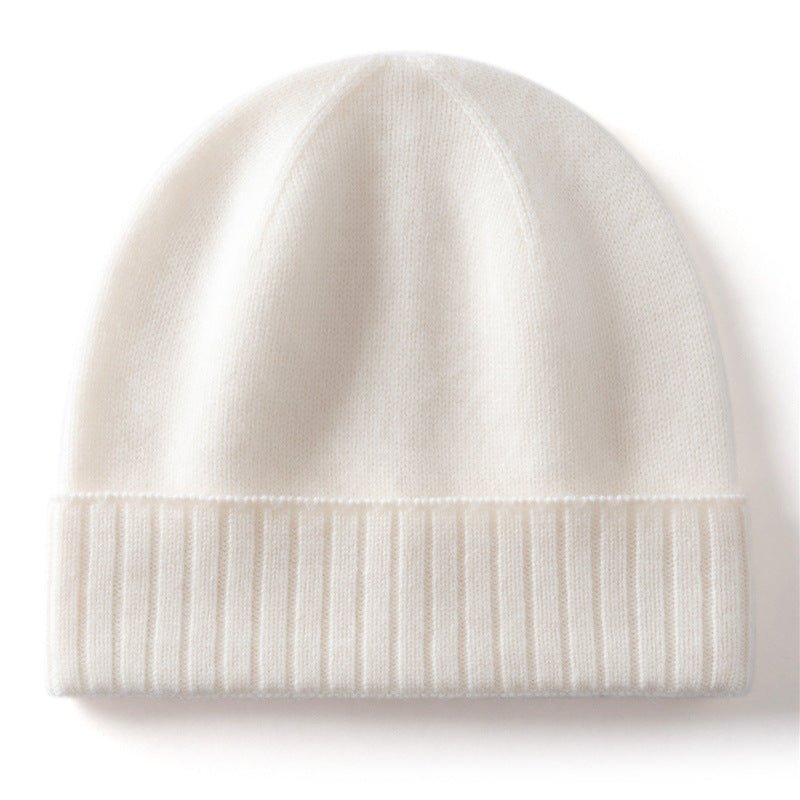 Cashmere Beanie Ribbed Cuff Winter Pure Cashmere Knit Cap Cashmere Hat