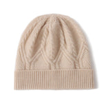 Cashmere Beanie with Folded Brim Unisex Cashmere Knit Cap Cashmere Winter Hat