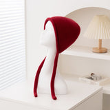 Cashmere Bonnet Hat with Ties Womens Ear Cover Cashmere Beanie