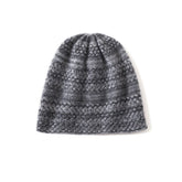 Unisex Cashmere Knitted Beanie Hat with Textured Pattern Handcrafted Winter Hat