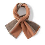 Color Contrast Pure Cashmere Scarf for Women Cashmere Crossover Scarf