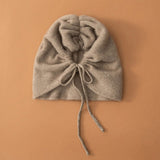 Convertible Pure Cashmere Drawstring Knit Hat Adjustable Cashmere Beanie