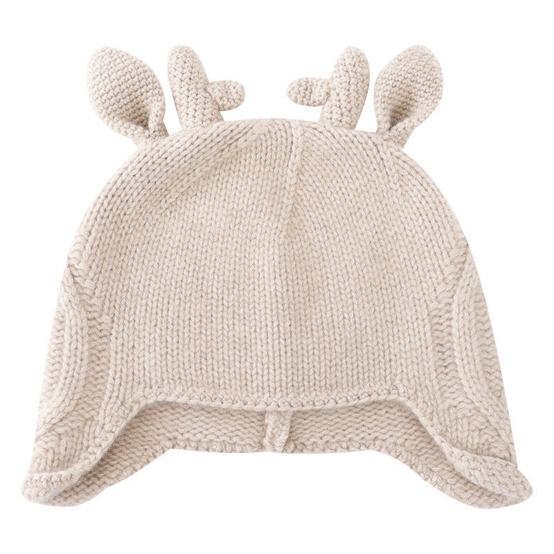 Cashmere Beanie with Elk Horns Cashmere Earflap Hat Christmas Gifts