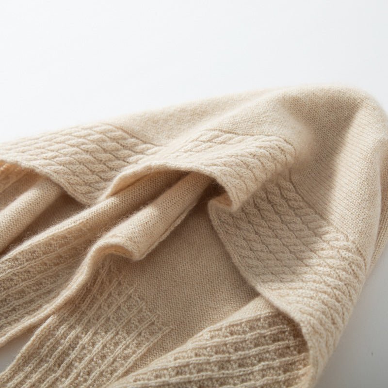 Diamond Knit Pure Cashmere Scarf Unisex Cashmere Shawl and Wrap