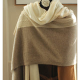 Double - toned Cashmere Scarf Long Cashmere Knitted Wraps For Women