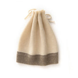 Dual - Use Cashmere Hat and Neck Warmer with Drawstring Cashmere Beanie and Neck Gaiter