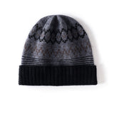 Fair Isle Pattern Pure Cashmere Beanie Cashmere Knit Cap Nordic Motif