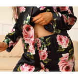 Floral Silk Pajama Set For Women Printed pure Silk nightwear