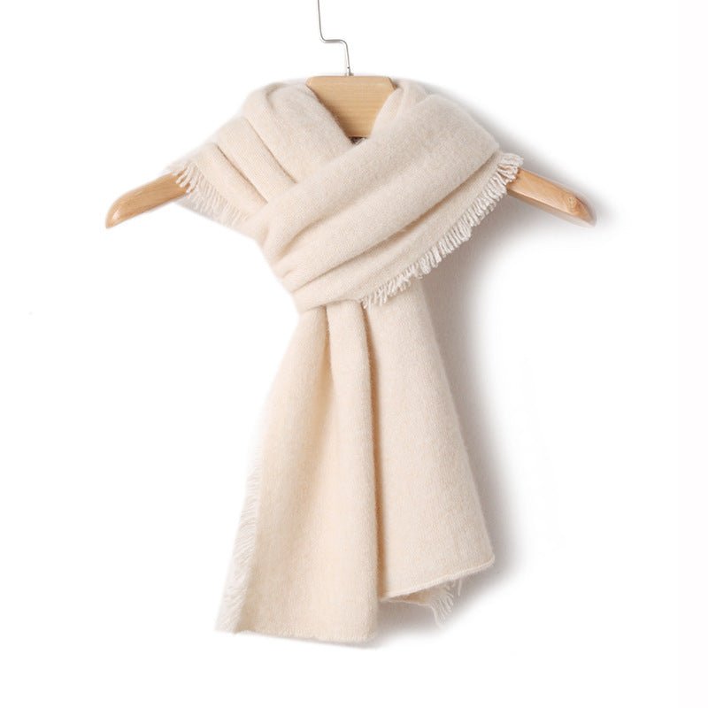 Fringed Pure Cashmere Scarf for Women Cashmere Wrap Tassel Edge
