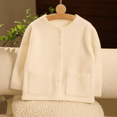 Girls 100% Cashmere Cardigan Front Pockets Kids Cashmere Sweater