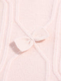 Girls Pink Cashmere Sweater Bow Knit Detailing Kids Cashmere Pullover Pink 90