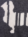 Kids 100% Cashmere Sweater Vest Abstract Dog Pattern Cashmere Knit Pullover Grey 80