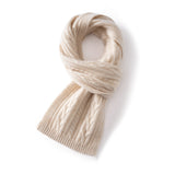Kids Colorful Knit Cashmere Scarf Pure Cashmere Cable Scarf with Ribbed Ends