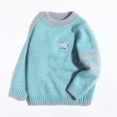 Kids Crew Neck Cashmere Sweater Animal and Graphic Designs Cashmere Pullover