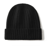 Kids Ribbed Cashmere Beanie Hat Fold Over Pure Cashmere Beanie Multi Colors