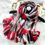 Ladies Floral Silk Scarf 100% Mulberry Long Printed Silk Scarf