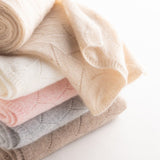 Long Cut - out Cashmere Scarf for Women Double Layer Solid Cashmere Shawl and Wraps