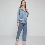 Long Silk Pajamas Set for Women Silk PJS ladies 100 silk sleepwear