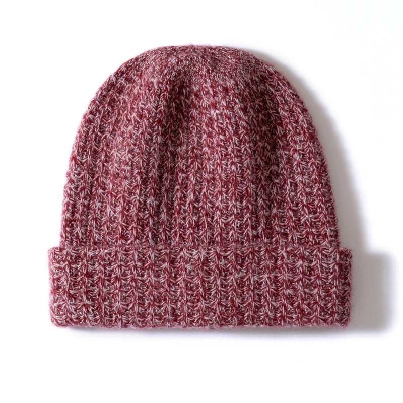 Marled Knit Cashmere Beanie Textured Cashmere Winter Hat Cashmere Cap
