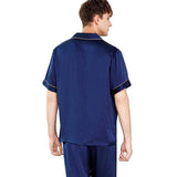 Men's Short Sleeve Silk Pajamas Set 100% Mulberry Silk Sleepwear