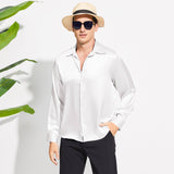 Men's Silk Button - Down Shirt Silk Casual Silk Dress Shirts