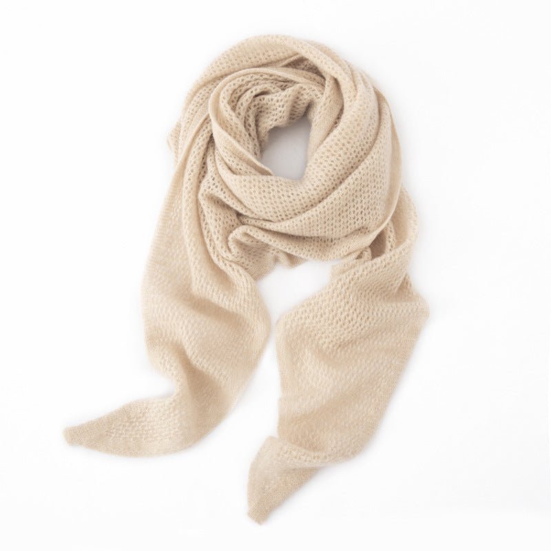 Open Knit Cashmere Cape Shawl Cashmere Triangle Scarf Cashmere Bandana