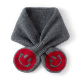 Playful Smiley Face 100% Cashmere Scarf Cashmere Neck Wrap