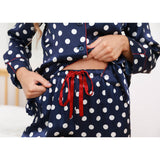 Printed Silk Pajama Set Silk Classic Dot Silk Pajamas For Women