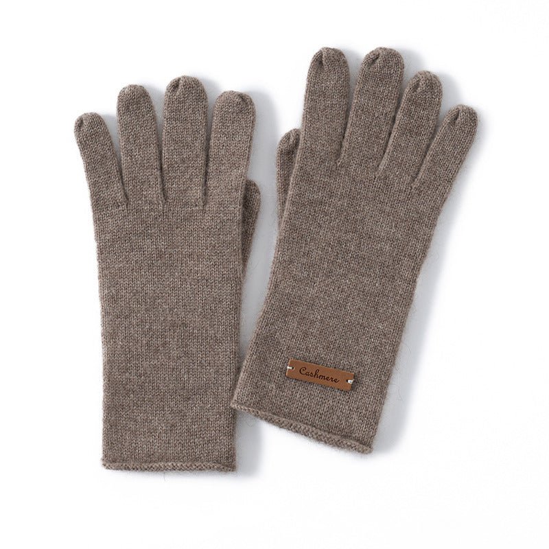 Pure Cashmere Knit Gloves Curl Edge Refined Cashmere Warm Gloves