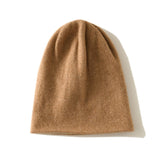 Reversible Double Layer Cashmere Knit Beanie Double Sided Cashmere Hat Folded Edge