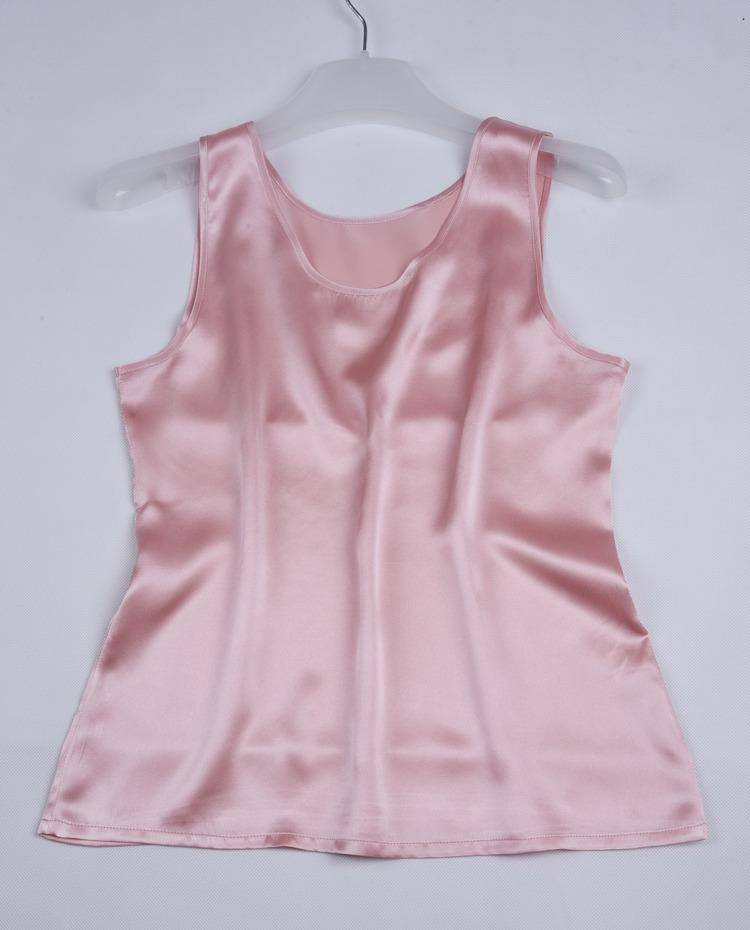 Round Neck Mulberry Silk Tank Top For Women