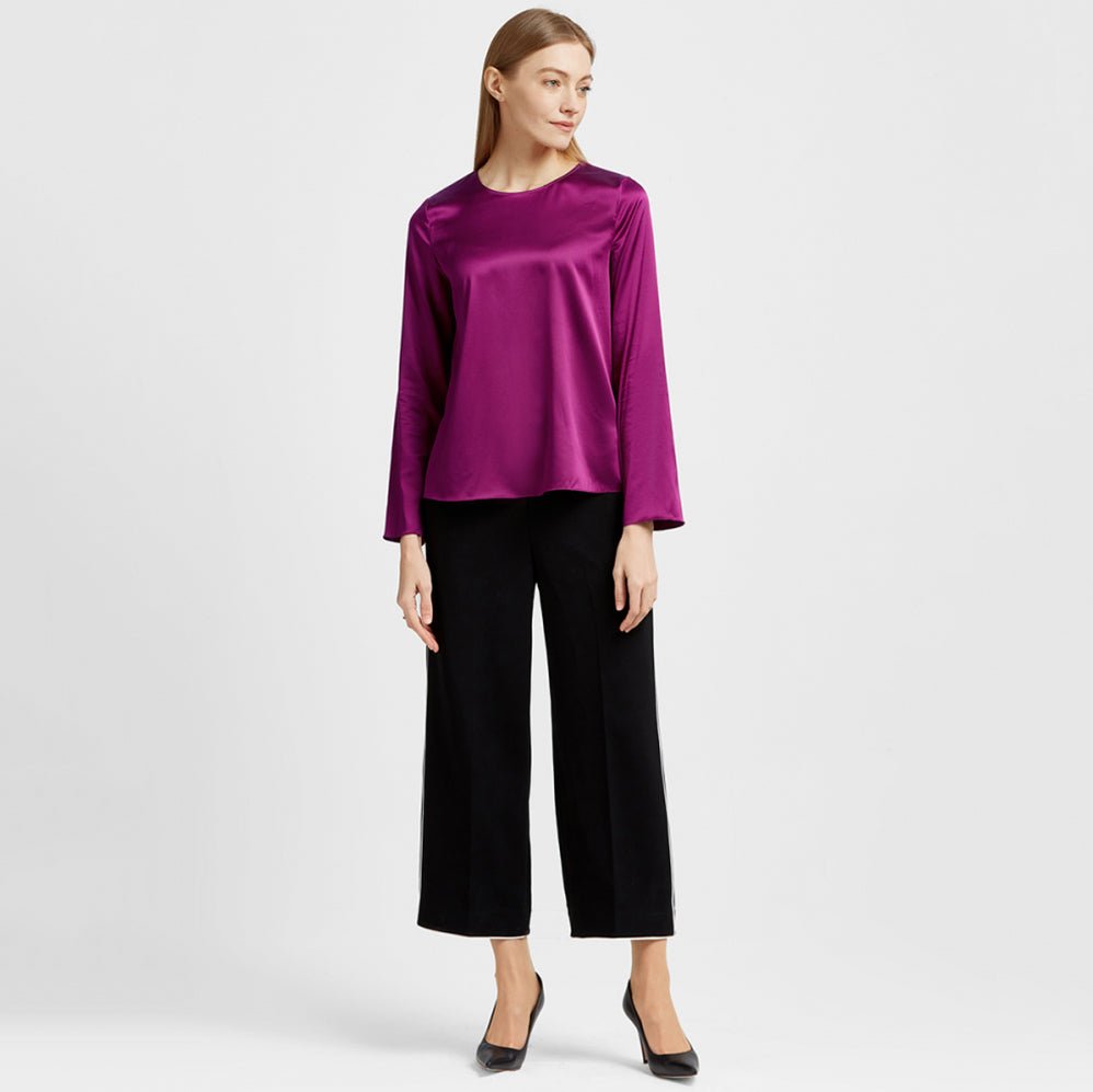 Silk Blouse For Women Long Sleeve Pure Office Work Silk Shirts