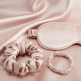 Silk Travel Essential Set 4 PCS Silk Pillowcase Scrunchy And Eyemask