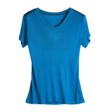 Silk V - neck Silk T-shirt Women's Silk Knitted Top Pink XS