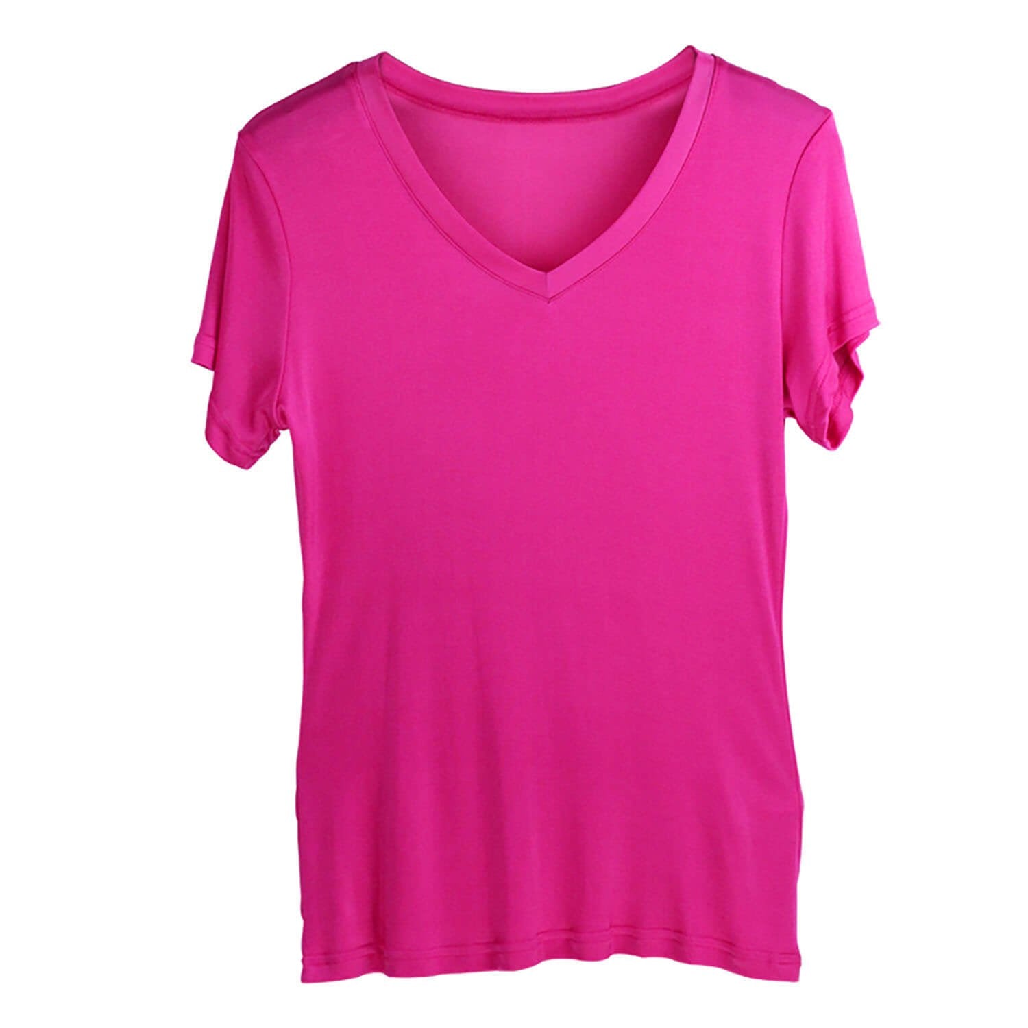 Silk V - neck Silk T-shirt Women's Silk Knitted Top Pink XS