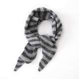 Striped Cashmere Triangle Scarf Pure Cashmere Knit Scarf Neck Scarf