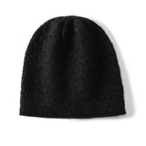 Textured Cashmere Hat for Women Scallop Pattern Cashmere Beanie