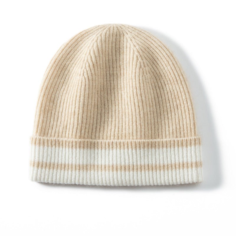 Thick Cashmere Knit Beanie Soft Cashmere Warm Double Layer Beanie Hats